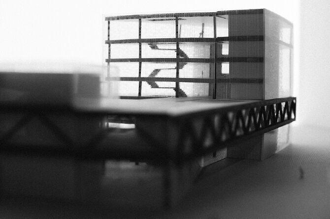 Photo of model building for architecture course